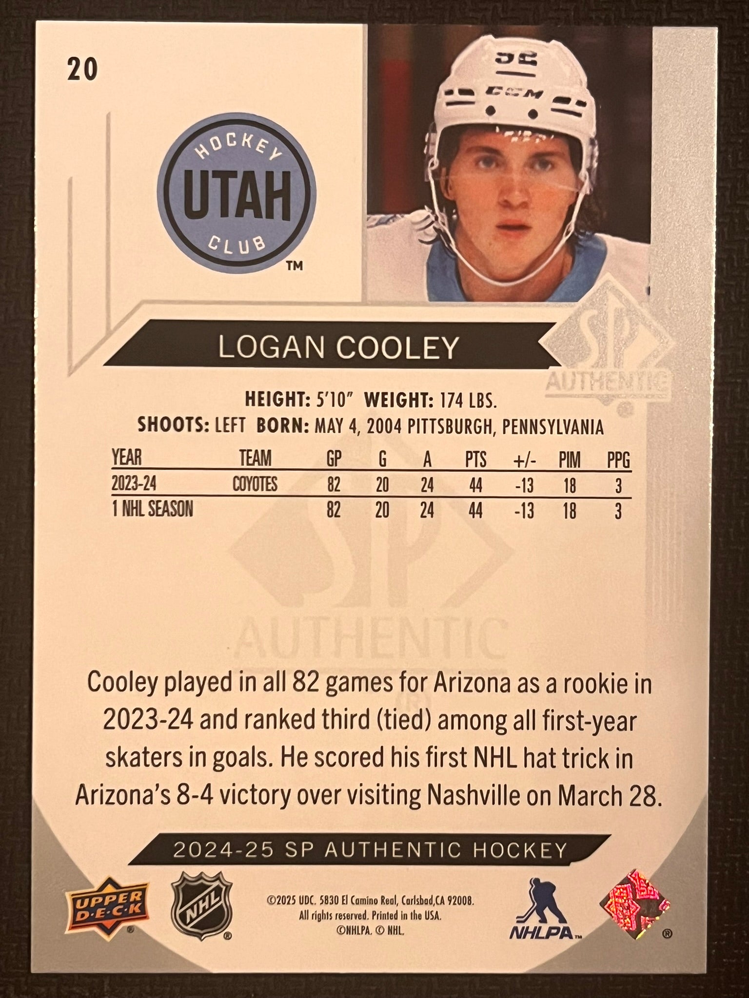 2024 - 2025 SP Authentic Hockey #20 - Logan Cooley