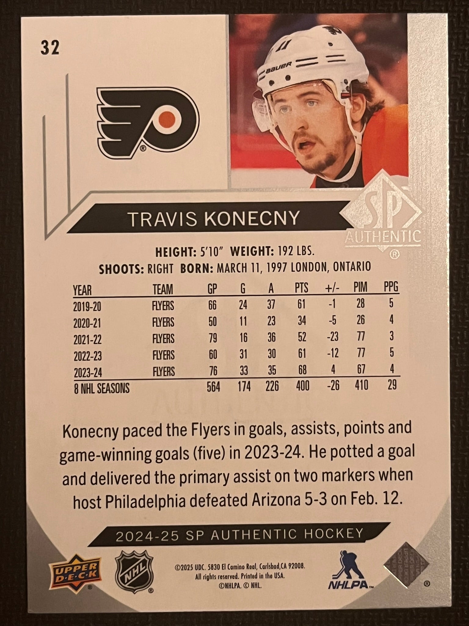 2024 - 2025 SP Authentic Hockey #32 - Travis Konechy