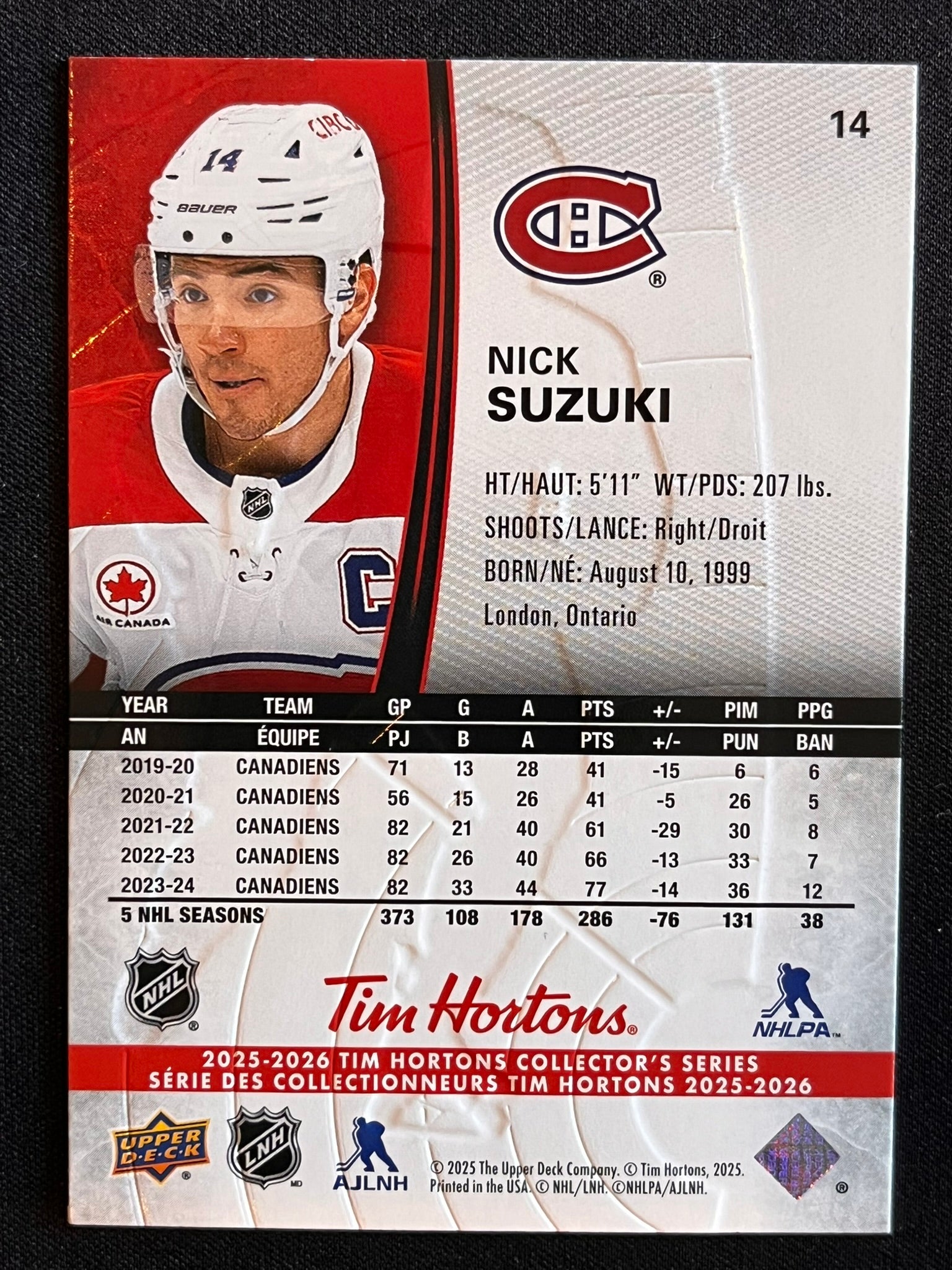 2025 - 2026 Tim Hortons Collector's Series Base #014 - Nick Suzuki