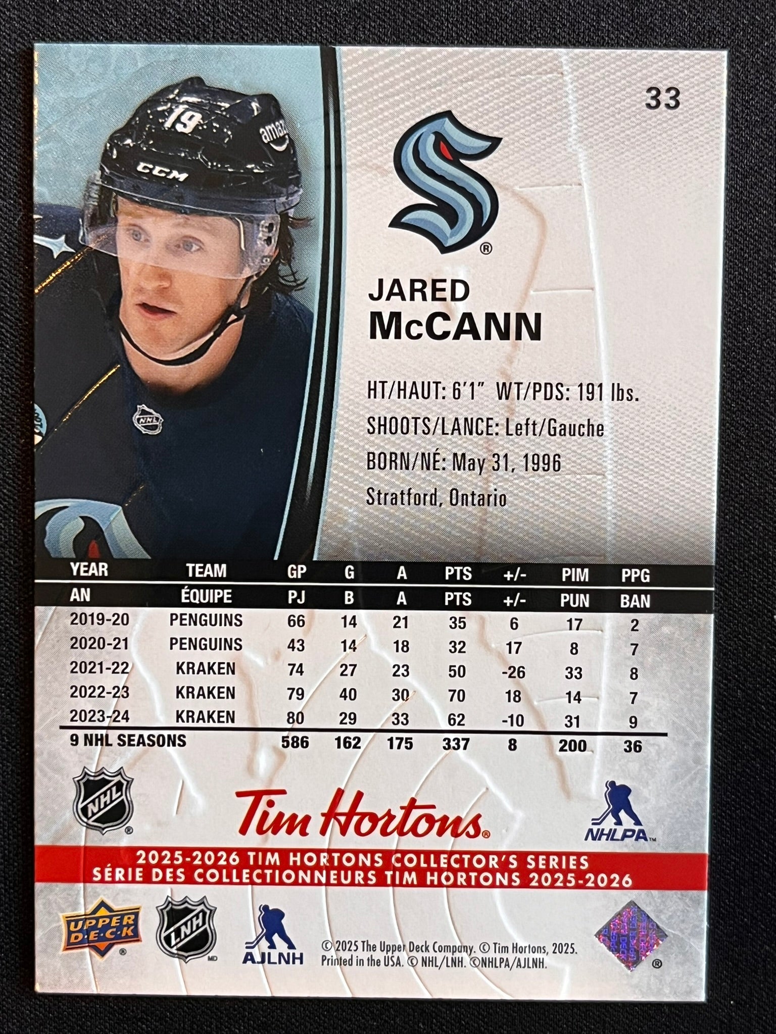 2025 - 2026 Tim Hortons Collector's Series Base #033 - Jared McCann
