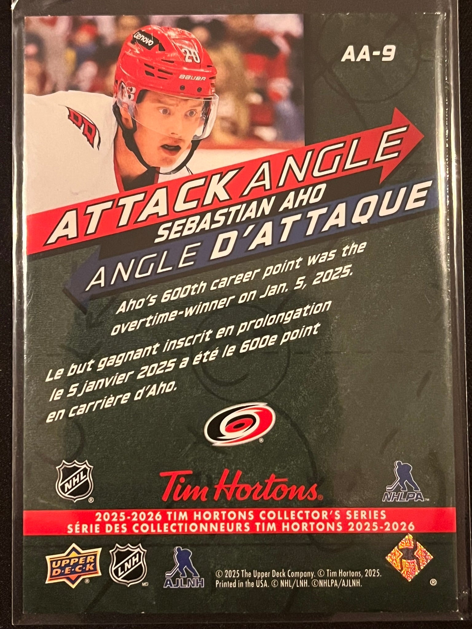 2025 - 2026 Tim Hortons Collector's Series #AA-9 - Sebastian Aho