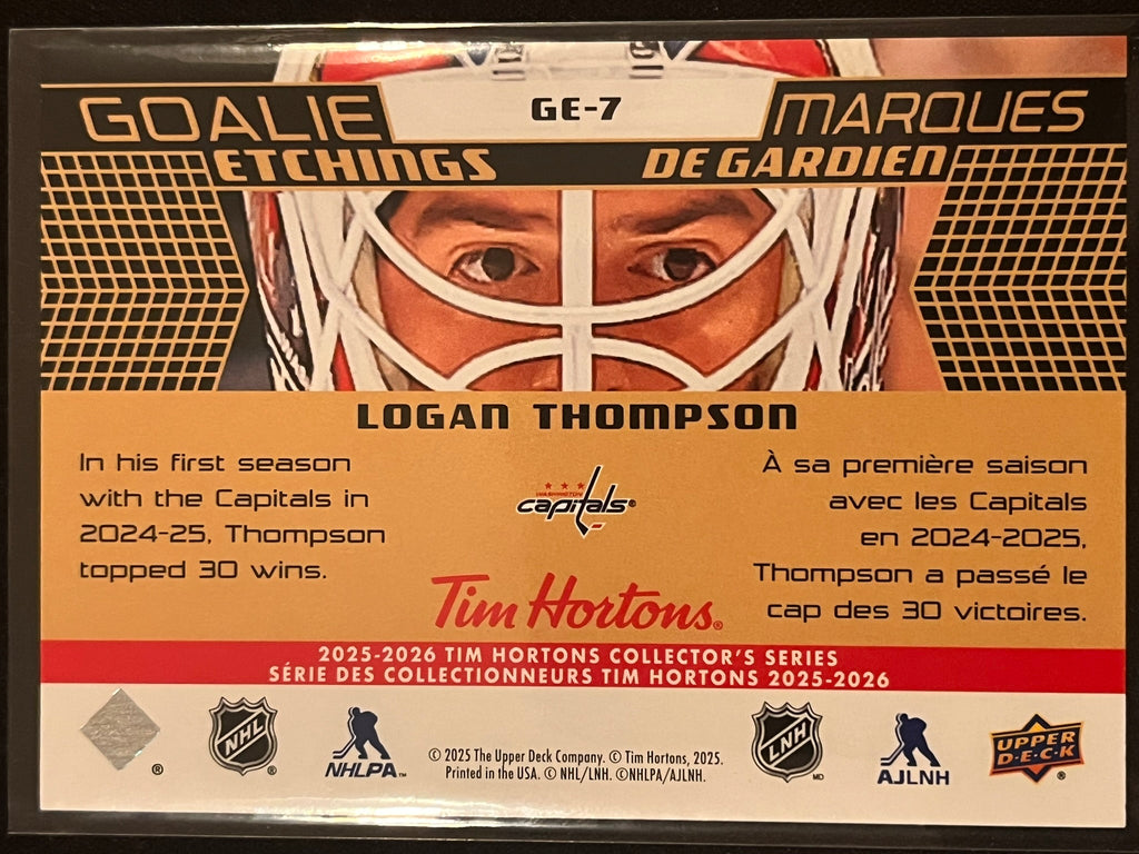 2025 - 2026 Tim Hortons Collector's Series #GE-07 - Logan Thompson