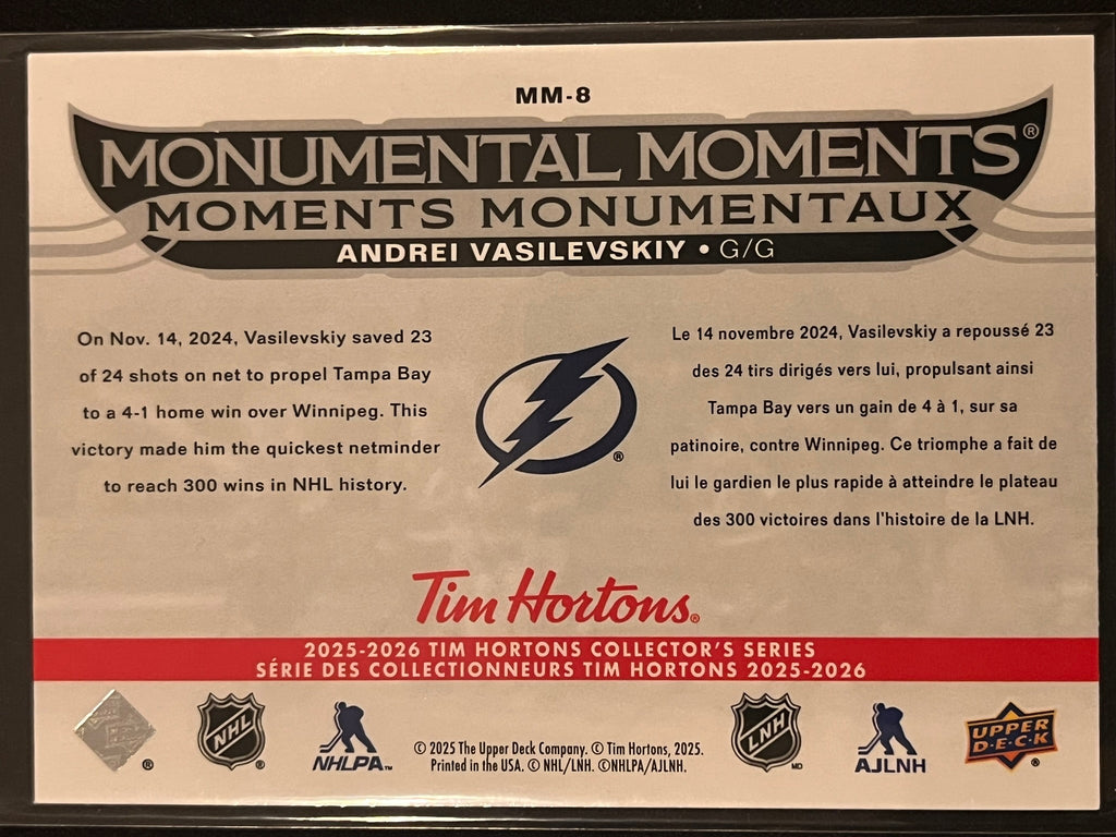 2025 - 2026 Tim Hortons Collector's Series #MM-08 - Andrei Vasilevskiy