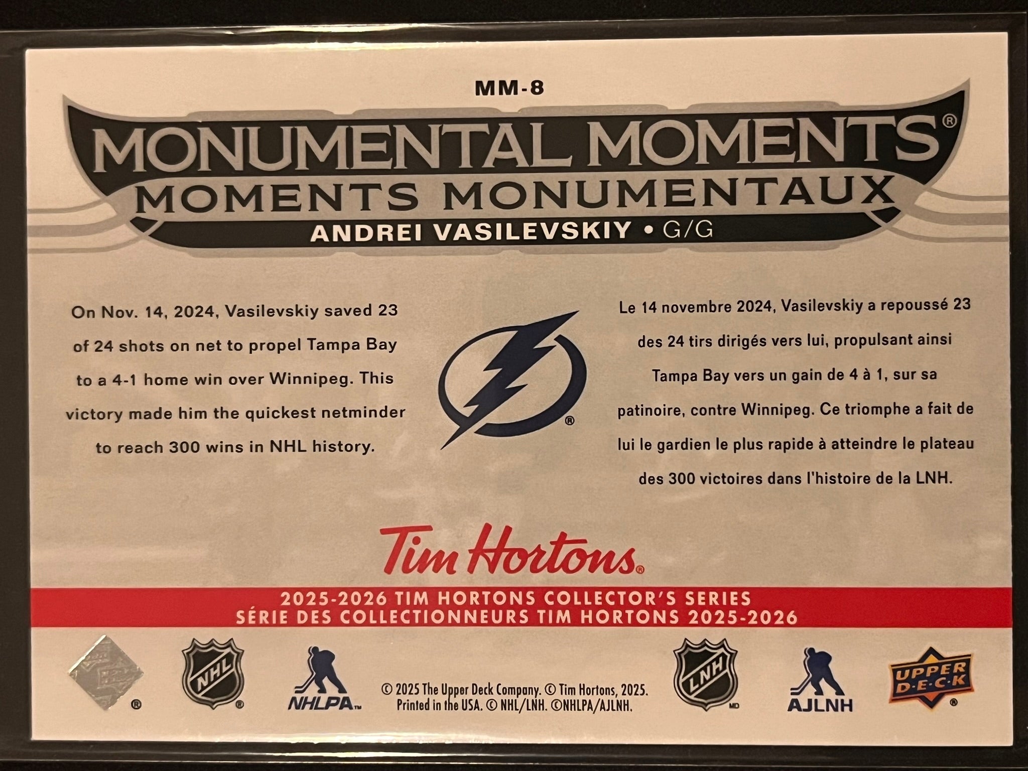 2025 - 2026 Tim Hortons Collector's Series #MM-08 - Andrei Vasilevskiy